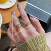 Anillo de Papel de Aluminio de Moda Estilo Japonés y Coreano para Mujer Diseño Creativo Cóncavo-Convexo Irregular Anillo para Dedo Índice Francés Joyería