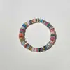 Pulseira Colorida de Pedras Naturais e Contas Coloridas Arco-Íris para Mulheres, Feita à Mão, Estilo Dopamina de Verão