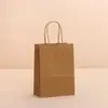 Bolsa de mano de papel kraft de color liso para llevar café, té con leche, embalaje para compras, bolsa de regalo, bolsa de papel al por mayor