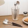 Tenedor Cuchara de Acero Inoxidable 304 Antiguo Tenedor Cuchara de Postre de Acero Inoxidable Madera de Ala de Pollo Tenedor Cuchara de Sentido Avanzado