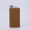 Frasco de Couro Novo Portátil Transfronteiriço Viagem ao Ar Livre Portátil Simples Mini Frasco de Aço Inoxidável Atacado