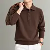 Estilo Old Money Réplica de Alta Qualidade Suéter de Lã com Lapela Masculino Outono/Inverno 2026 Novo Cor Sólida Casual Camada Base Engrossada Malha Suéter Masculino