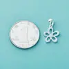 Nuevo Colgante de Flor Pequeña Chapado en Plata de Ley S925 Estilo Ins para Pulsera de Cristal DIY, Pulsera, Collar, Cadena para Clavícula