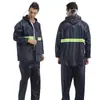 Impermeable y Pantalón de Lluvia de Tela Oxford Divididos Shangqiu para Repartidores, Motociclistas, Adultos, Reflectante, Engrosado, Especial para Montar