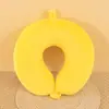 Almohada de Espuma Viscoelástica de Color Sólido en Forma de U, Almohada Redonda de Viaje para el Cuello, Almohada de Espuma Viscoelástica en Forma de U al por Mayor con Impresión de Logo