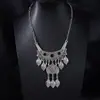 Colar com Moeda Tassel Estilo Étnico Retrô Nova Corrente de Clavícula Estilo Exótico Chinoiserie Colar de Pescoço Menina Miao