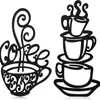 Metal Hierro Taza de Café Decoración de Pared Letrero de Arte Decoración de Pared de Taza de Café Manualidades Pared de Fondo Pared de Cocina Colgante de Pared Silueta