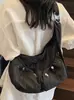 Bolsa Transversal de Menina Fofa Estilo Preguiçoso Bolsa Feminina Nova Bolsa Tote de Ombro Grande Capacidade Bolsa de Ombro para o Dia a Dia com Múltiplos Bolsos Plissada