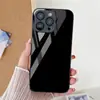 Color Negro Adecuado para iPhone 17 Estrella Pintura Metálica Funda para Teléfono 13 Agujeros Finos 16/15/14 Vidrio 12 Premium Simple