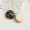 Parche de corazón de melocotón semicircular con estampado de leopardo vintage coreano, accesorios de resina para bricolaje, pendientes, horquilla, funda para teléfono móvil, material al por mayor