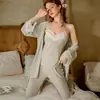 Lingerie Sexy, Pijama Sexy com Renda e Suspensórios Tentação, Conjunto de Pijama, Roupa de Casa Casual de Alta Qualidade para Meninas, Multicolor