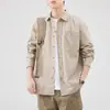 Camisa retro de manga larga estilo americano, ropa de trabajo americana para hombre, top moderno estilo caza, camisa de corte holgado, prenda de abrigo de otoño para hombre