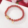 Yilu Silver S925 Prata Esterlina Banhado A Ouro Ágata Vermelha Lotus Fortune Marca Koi Contas Redondas Transferência Pulseira Chinesa Da Moda