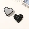 Ins estilo coreano tela de algodón lunares forma de corazón corazón de amor botón bolsa botón clip para el pelo diy accesorios para ropa sombrero