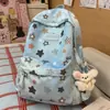 Mochila Escolar para Estudiantes de Secundaria y Preparatoria, Mochila Ins de Estilo Coreano Casual con Estampado de Nicho, Mochila para Portátil Estilo Bosque para Estudiantes Universitarios