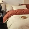 Outono e Inverno Nordic Simples Impressão de Algodão Lixamento Conjunto de Quatro Peças Algodão Engrossado Quente Colcha Capa Roupa de Cama Transfronteiriça