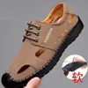 Nuevas Sandalias para Hombre 2026 para Comercio Exterior, Zapatos de Verano Transpirables Calados, Zapatos de Cuero Cómodos Versátiles Casuales para Hombre