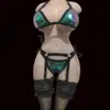 Nuevo Conjunto Sexy de Tres Piezas de Colores, Medias Brillantes de Encaje, Lencería Sexy, Dispositivo de Masturbación de Silicona, Dedicado para Muñecas