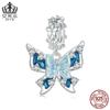 Exquisito colgante de mariposa original de Evelle, cuentas de platino bañadas en plata de ley s925, joyería artesanal con cuentas sueltas al por mayor