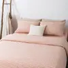 Serie de Fundas de Edredón de una Pieza Tamaño Matrimonial, Algodón 100% Puro, Estilo Japonés, Color Sólido Tejido, Algodón Lavado, Agradable para la Piel y Suave