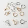 Acessórios de chaveiro de liga metálica transfronteiriços todos os tipos de acessórios de joias diy de formato especial Coração de pêssego Estrela de cinco pontas Gancho redondo em estoque