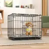 Jaula Portátil Plegable para Mascotas Montada en Coche, Jaula Metálica para Perros Pequeños, Cama para Gatos de Interior para Teddy, Jaula de Rescate