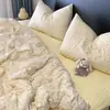 Sábana de Algodón Puro de Doble Capa de Grado A para Maternidad e Infancia, Amigable con la Piel, para Dormitorio de Estudiantes, Cama Individual Infantil, Sábana Ajustable y Funda de Edredón
