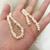 Collar de perlas barrocas de agua dulce con patrón de crecimiento extraterrestre femenino, hilo de partículas pequeñas, cadena de clavícula de perla ovalada irregular