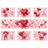 Juego transfronterizo nuevo para el Día de San Valentín 2027 de camino de mesa y manteles individuales, con globos en forma de corazón para decoraciones de mesa festivas