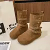 Dos botas estilo Martin con elevador oculto, botines casuales con hebilla retro para mujer, gamuza estilo nuevo, suela suave, adelgazantes, 2026, versátiles para usar