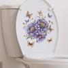 Pegatinas de pared autoadhesivas para baño, diseño de mariposa y flor morada, venta al por mayor, HY-M388