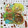 Nova série de adesivos miniatura de paisagem de casa de cogumelo de desenho animado, casa de pescador de praça de jardim, adesivos 3D de descompressão para diário
