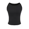 Camisola blanca de hombros descubiertos para mujer, top de verano sin mangas para usar sobre otra ropa o en capas, con copas incorporadas, camiseta sin mangas casual de alta gama con cuello barco