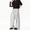 Nuevos Pantalones de Verano 2026 para Hombre Estilo Old Money Plisados con Raya Vertical Caída Marca de Tendencia Sueltos de Alta Gama Casual