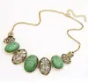 Collar de gemas ovaladas huecas personalizado estilo europeo y americano collar vintage corto para mujer clavícula exagerado