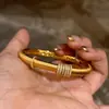 Pulsera Anillo de Correr con Diamantes Incrustados Cepillados Italianos para Mujer, Pulsera Retro de Lujo Ligero Chapada en Oro de Plata de Ley S92, Popular en Xiaohongshu