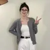 Nuevo Cárdigan Fino de Punto Suave y Ceroso Agradable a la Piel para Mujer Estilo Coreano Versátil Holgado Corto Pequeño Abrigo Suéter Top