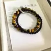 Nova Pulseira de Olho de Tigre Sintético Masculina e Feminina para Casais Alto Padrão Pulseira Empilhável para Usar Pulseira de Nicho Personalizada Simples Versátil