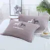 Toalla de Almohada Grande Algodón Par Tres Capas Gasa Adulto Cabeza de Almohada Pañuelo de Cabeza Remate Absorbente de Sudor Parejas Estilo Europeo Toalla de Almohada