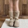 Calcetines Gruesos y Cálidos para Niños para Otoño e Invierno, Calcetines Holgados para Niñas, Color Sólido Estilo Coreano, Calentadores de Pantorrilla Tejidos para Niñas Mayores