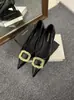 2026 Estilo Nuevo Estilo Maduro Punta Cuadrada Hebilla Cuadrada Corte Bajo Zapatos de Salón Tacones Altos Franceses