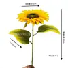 Girasol Simulado de un Solo Tallo Flor Artificial Decoración para el Hogar Boda Arreglo Floral Adorno Flor Artificial de Plástico Transfronteriza