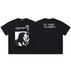 ERD Melancolia Rica Segunda Geração Estilo Americano High Street Estampa de Figura Verão Retrô Camiseta Casual Solta de Manga Curta Masculina e Feminina