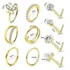 Conjunto Novo de 10 Peças Transfronteiriço de Argolas para Nariz em Aço Inoxidável com Tachinhas para Nariz de Zircônia Diamante e Conjunto Combinado de Joias para Piercing de Nariz em Estoque