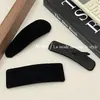 Pasador de Terciopelo Negro Retro para Mujer Color Sólido Simple Clip Lateral Bb Clip Nuevo Clip para Flequillo Parte Posterior de la Cabeza Pasador para Cabello Roto