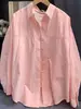 Comercio Exterior Camisa Azul de Algodón Coreana Tops para Mujer Primavera, Otoño e Invierno Protección Solar Holgada Casual de Manga Larga Camisa Chaqueta Moderna