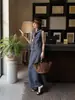 Falda Larga Elegante de Algodón y Lino Han Xun de Cintura Alta Recta Ajustada para Mujer, Nuevo Modelo Otoño Temprano 2026 27374