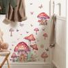 FX-E286 Pegatina de pared con diseño de seta rosa y dibujos animados para decoración de pared de dormitorio infantil