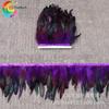 Fornecedor Wen Zhuo Feather Fornece Acabamento em Tecido Veludo Roxo Tingido para Acessórios de Decoração de Roupas, a partir de Pacotes de 10,1m para Artesanato Manual