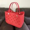 Bolso de playa DIY de moda con agujeros EVA nuevo impermeable para exteriores de gran capacidad bolso de hombro bolsa de red roja